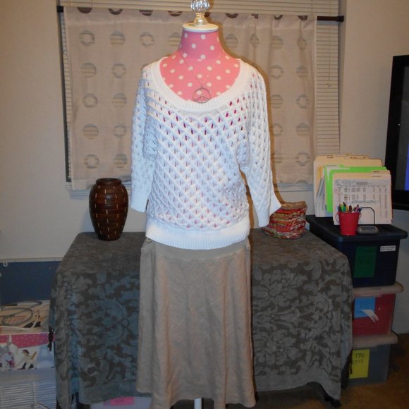 Calvin Klein Jeans White 100% Cotton Top 3/4 Sleeve Small CK - Picture 5 of 9